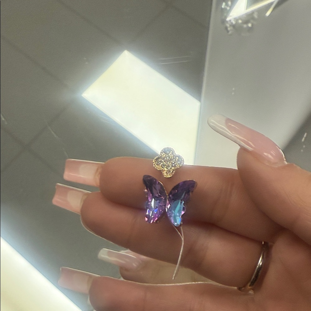Elegant Purple Butterfly Earrings